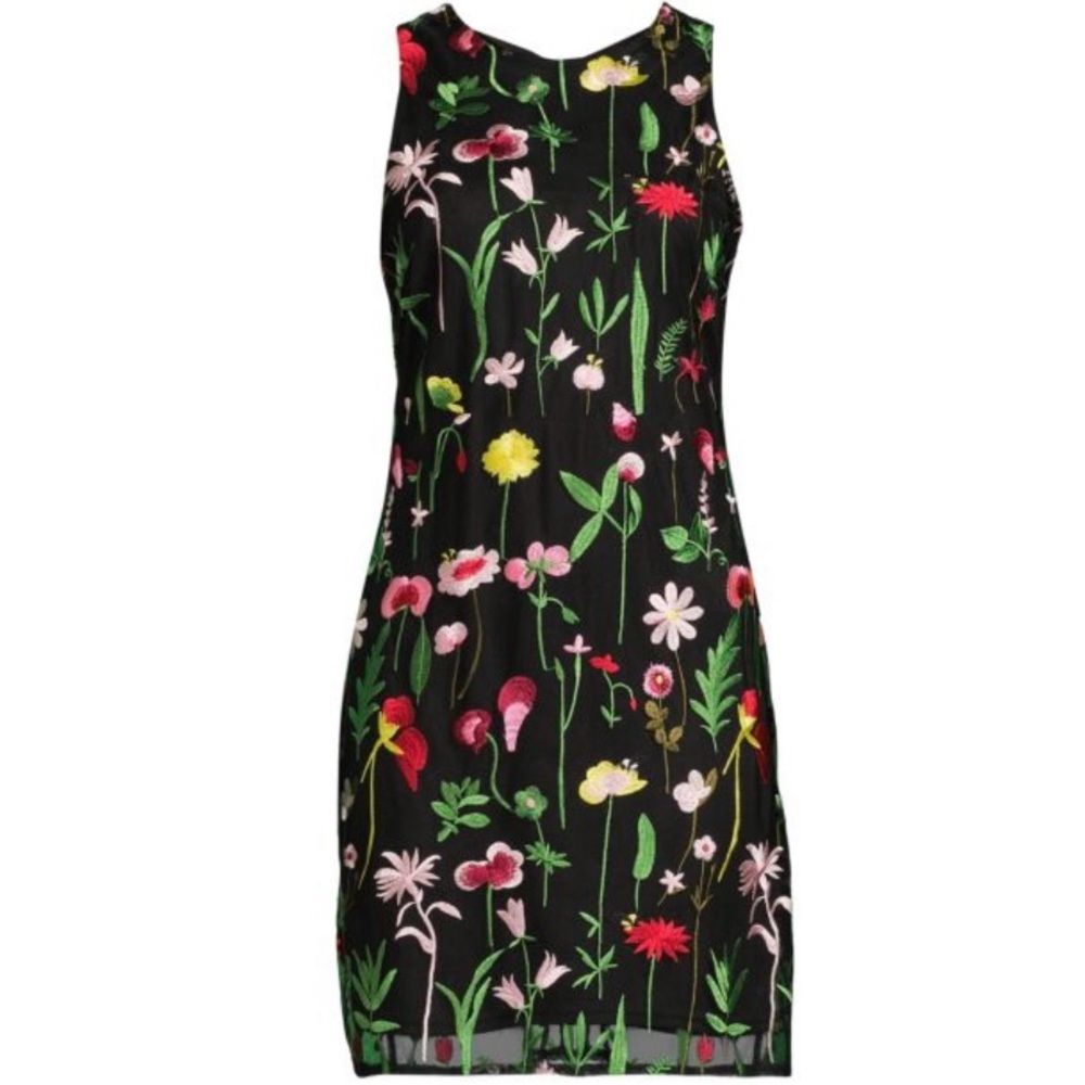 NWT Sam Edelman Sz 4 Embroidered Black Sheath Dress